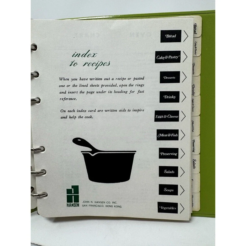 Hansen recipe notebook